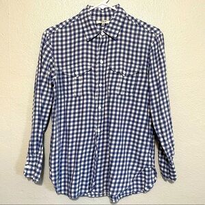 Madewell Lightweight Gingham Button Front Blouse​​​​ 100% cotton
